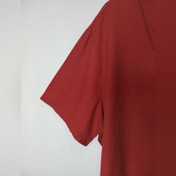 Studio Ease Red Linen Blend Button-Up Shirt Plus Size 20W - Picture 4 of 7